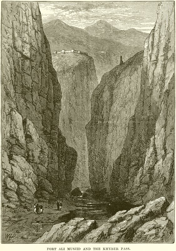 Fort Ali Musjid und der Khyber-Pass von English School