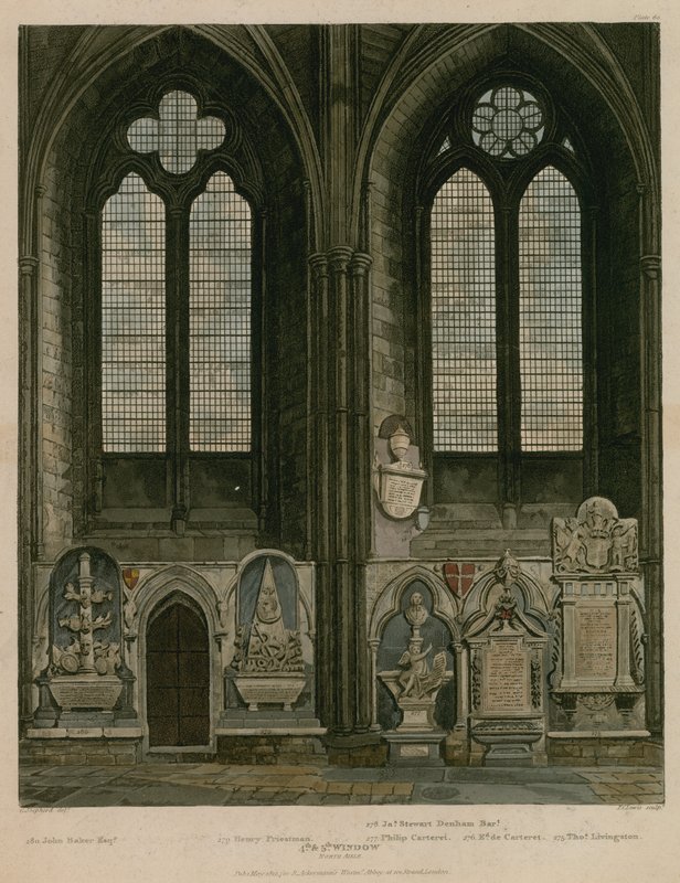 Viertes und fünftes Fenster, Nordschiff, Westminster Abbey, London von English School