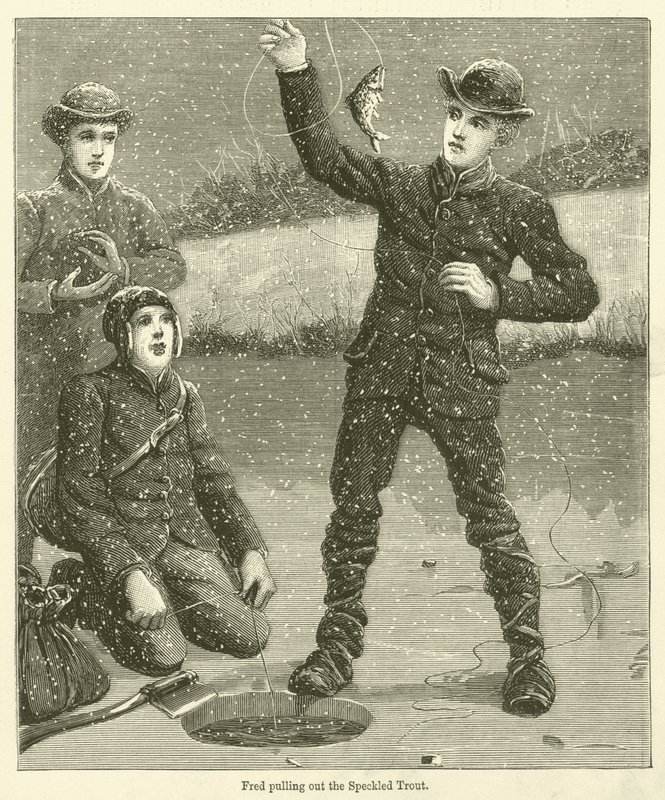 Fred zieht die gesprenkelte Forelle heraus von English School