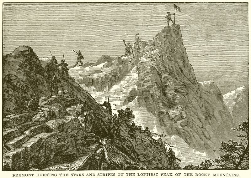 Fremont hisst die Sterne und Streifen auf dem höchsten Gipfel der Rocky Mountains von English School