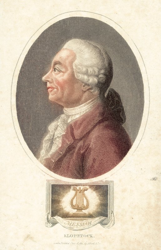 Friedrich Gottlieb Klopstock, deutscher Dichter (farbige Gravur) von English School