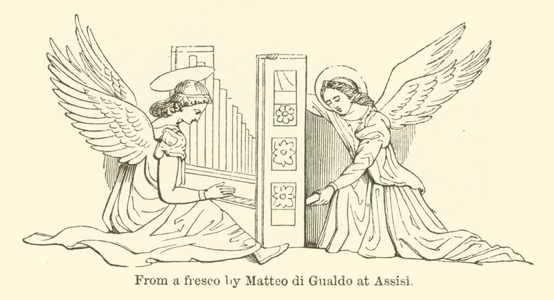 Aus einem Fresko von Matteo di Gualdo in Assisi (Gravur) von English School