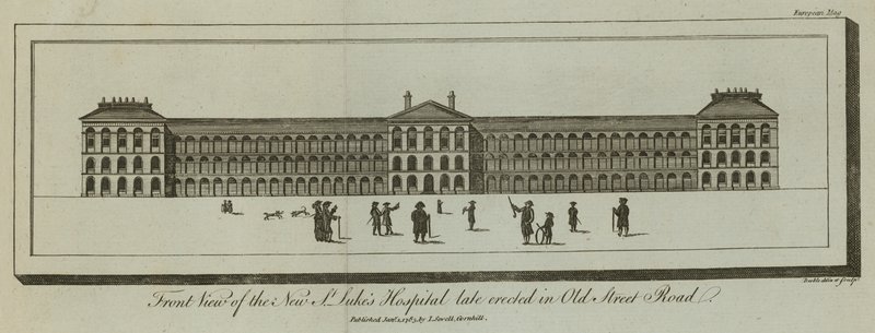 Vorderansicht des neuen St. Lukes Hospital von English School