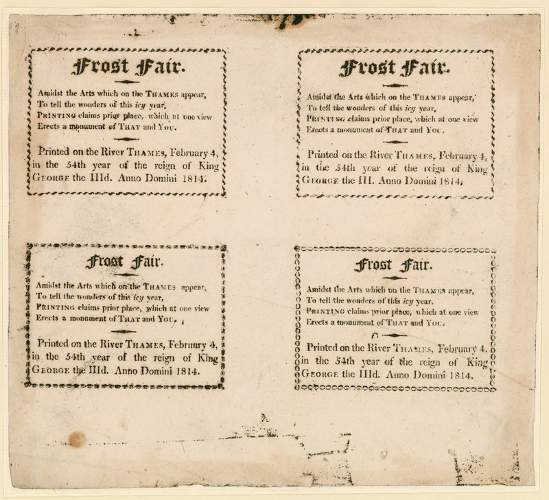 Frostmarkt von 1814 - Souvenirs auf dem Eis gedruckt von English School