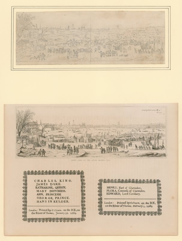 Frostmesse auf der Themse, gedrucktes Souvenir für König Karl II. und Familie, 1684 von English School