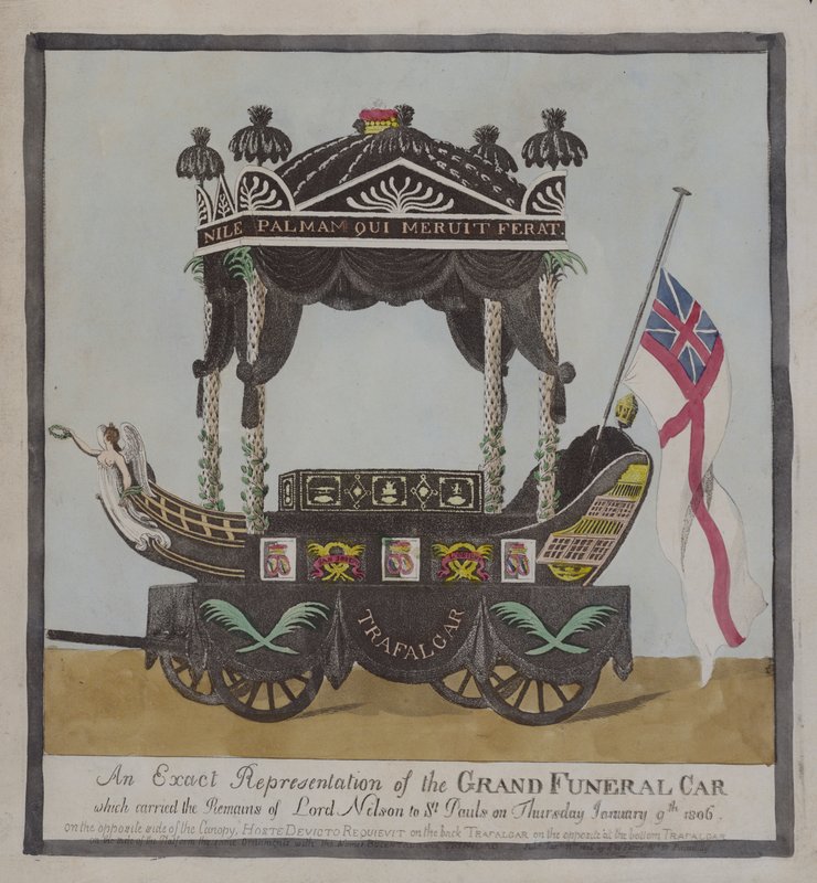 Leichenwagen, der die Überreste von Admiral Lord Nelson zur St. Paul