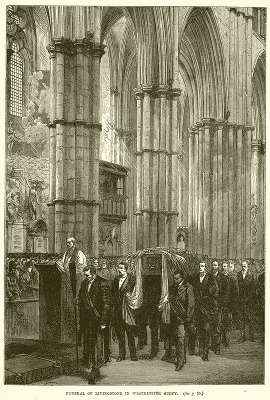 Beerdigung von Livingstone in der Westminster Abbey von English School