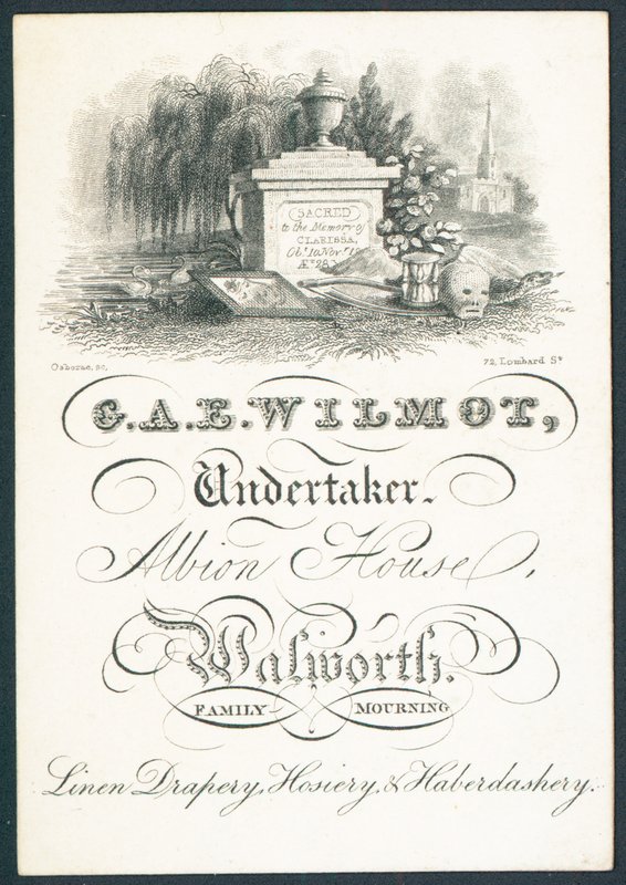 G A E Wilmot, Bestatter, Visitenkarte von English School