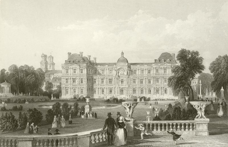 Gartenfront des Luxemburger Palastes - Paris von English School