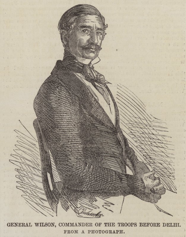 General Wilson, Kommandeur der Truppen vor Delhi (Stich) von English School
