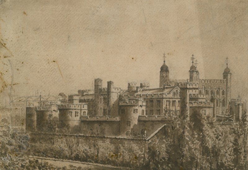 Gesamtansicht des Tower of London von English School