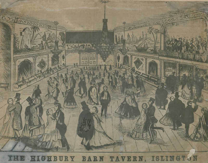 Gesamtansicht der Menschen in der Highbury Barn Tavern von English School
