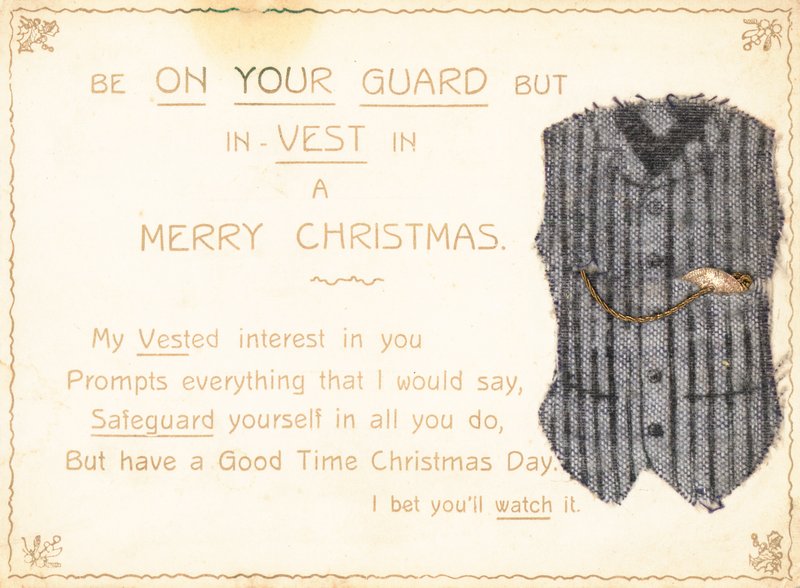 Herrenweste, Weihnachtskarte von English School