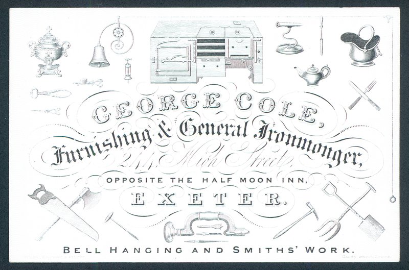 George Cole, Einrichtungs- und Allgemeineisenwarenhändler, Visitenkarte von English School