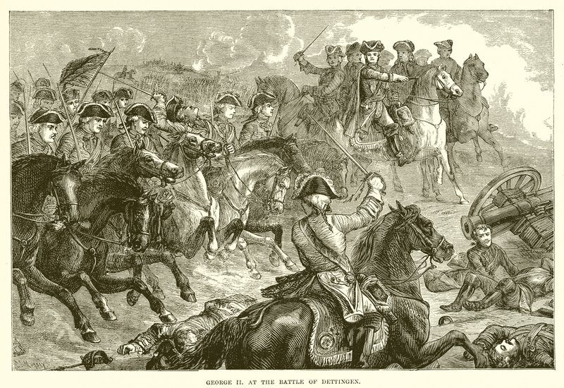 Georg II. in der Schlacht bei Dettingen von English School