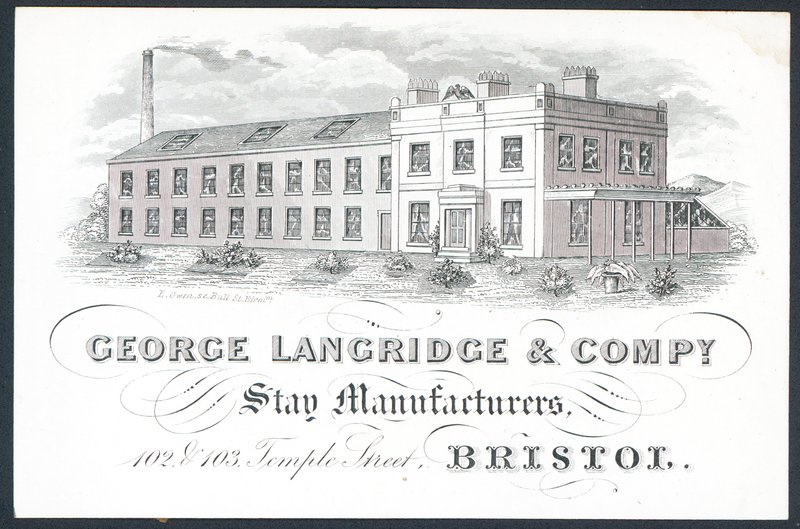George Langridge & Company, Korsett-Hersteller, Visitenkarte von English School