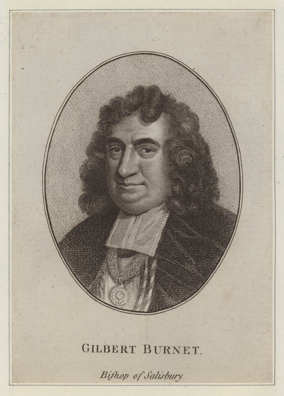 Gilbert Burnet, Bischof von Salisbury, Schriftsteller und Historiker (Gravur) von English School