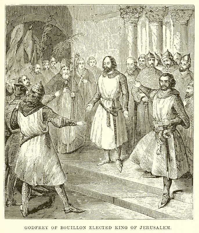 Gottfried von Bouillon wird König von Jerusalem von English School