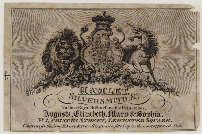 Goldschmiede und Silberschmiede, Hamlet, Visitenkarte von English School