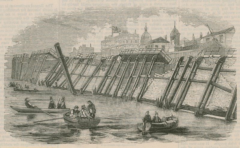 Greenwich Pier nach dem Einsturz von English School