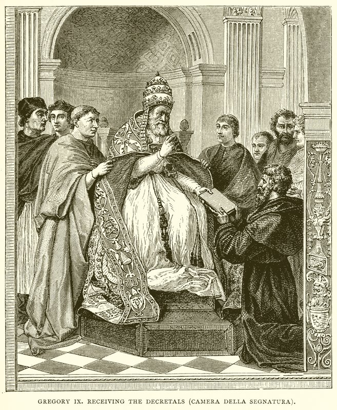 Gregor IX. empfängt die Dekretalen (Camera Della Segnatura) von English School
