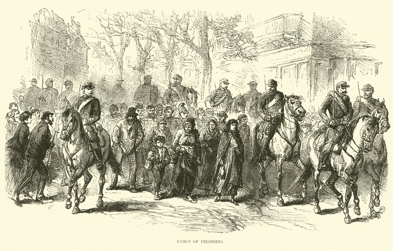 Gruppe von Gefangenen, April 1871 von English School