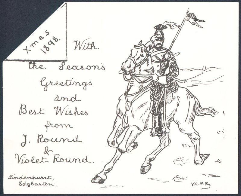 Wache zu Pferd, Weihnachtskarte von English School