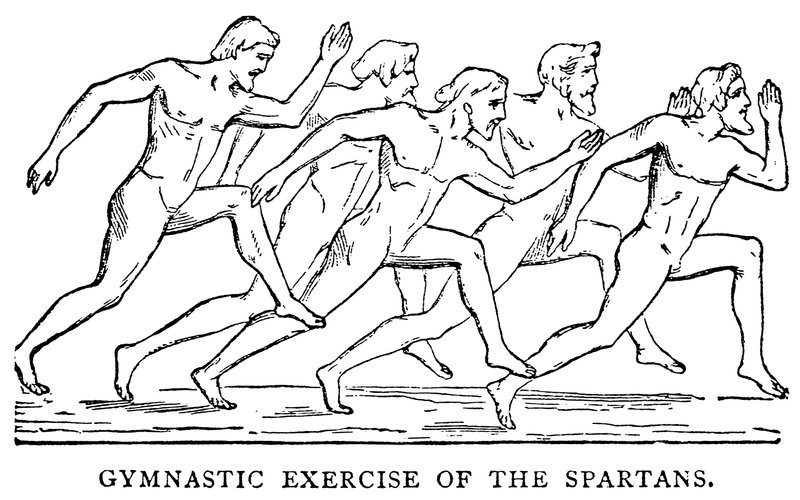 Gymnastische Übung der Spartaner, Illustration aus Die illustrierte Geschichte der Welt, ca. 1880 von English School