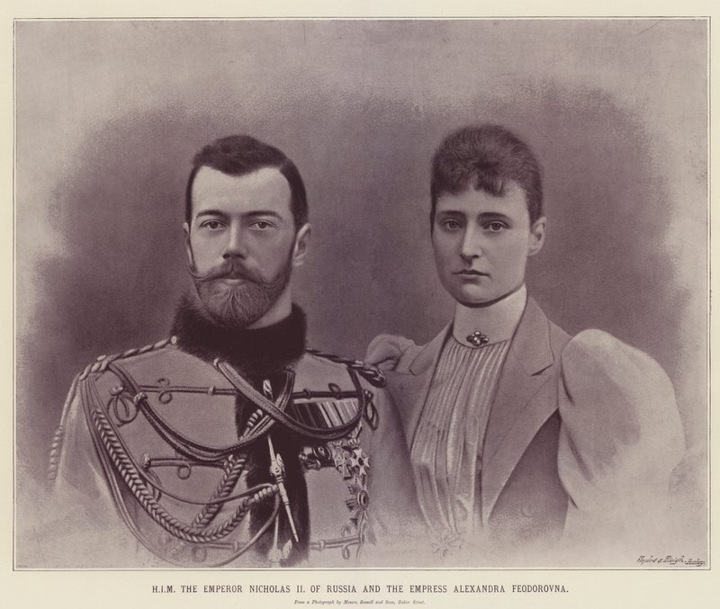 Seine Majestät Kaiser Nikolaus II. von Russland und Kaiserin Alexandra Fjodorowna von English School
