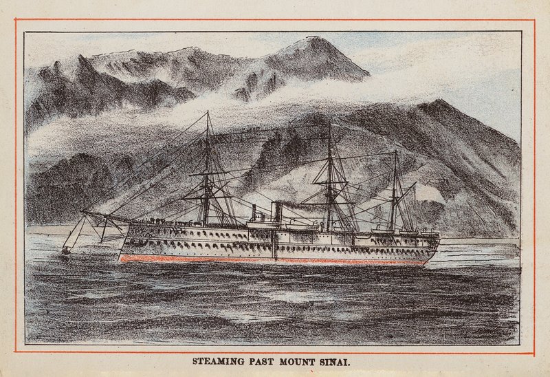HM Indisches Truppenschiff: Dampfen vorbei am Berg Sinai von English School
