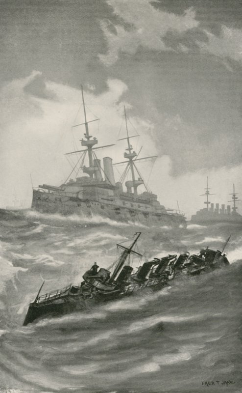H.M.S. Mars, Terrible und Dragon kreuzen im Ärmelkanal von English School