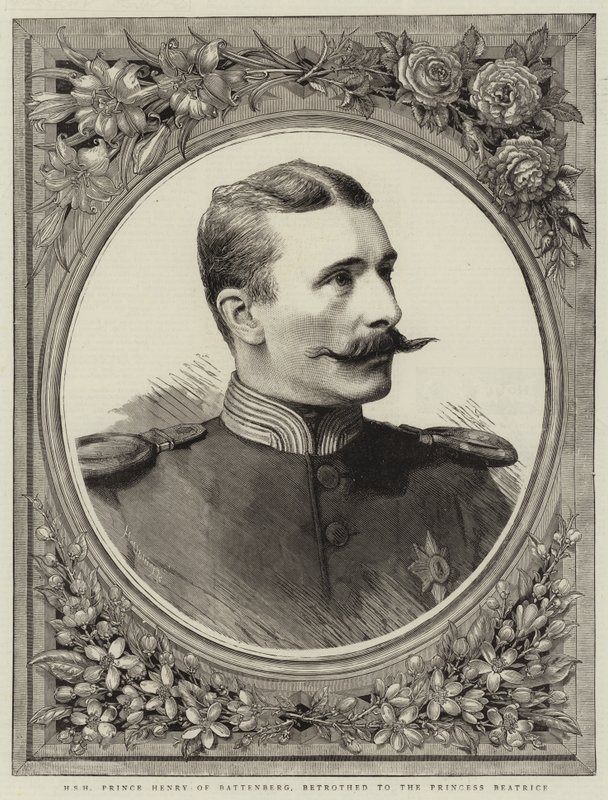 Seine Hoheit Prinz Henry von Battenberg, verlobt mit Prinzessin Beatrice (Gravur) von English School