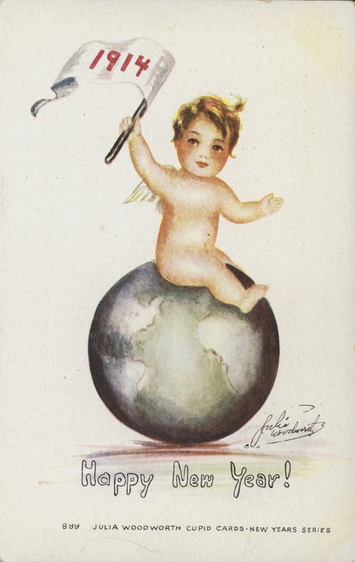 Neujahrskarte, 1914 von English School