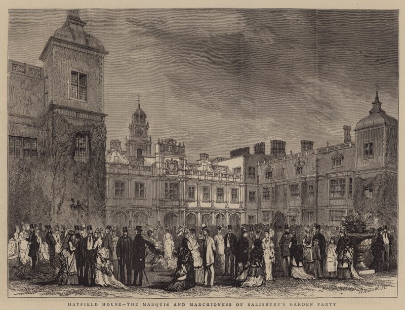 Hatfield House, die Gartenparty des Marquis und der Marquise von Salisbury von English School