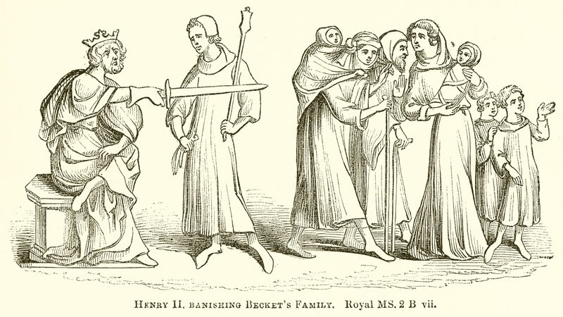 Heinrich II. verbannt die Familie von Becket von English School