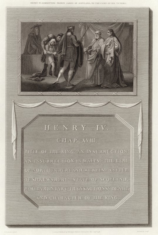 Heinrich IV übergibt Prinz James von Schottland in die Obhut seiner Lehrer von English School