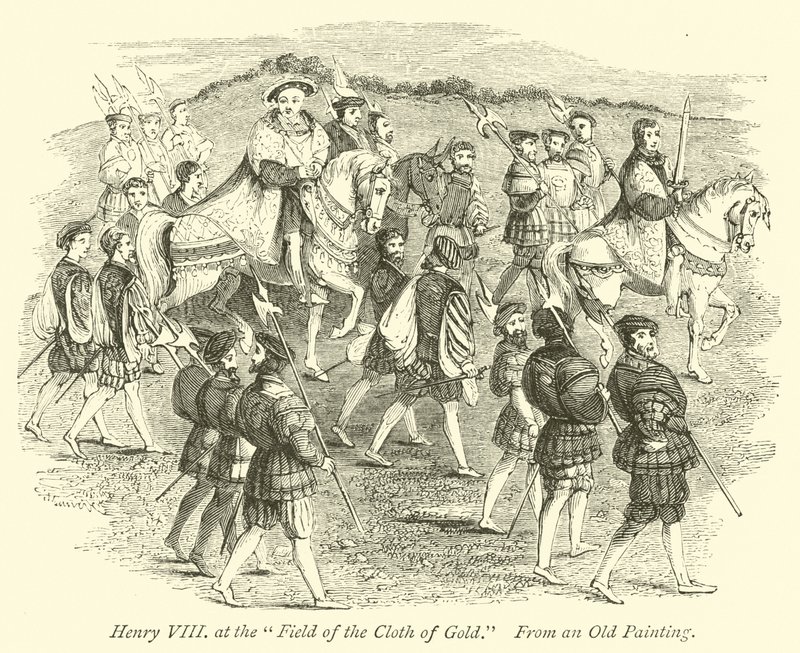 Heinrich VIII. auf dem Feld des Goldenen Tuchs von English School
