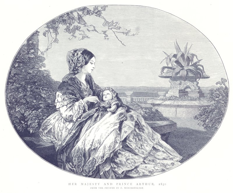 Ihre Majestät und Prinz Arthur, 1850 von English School
