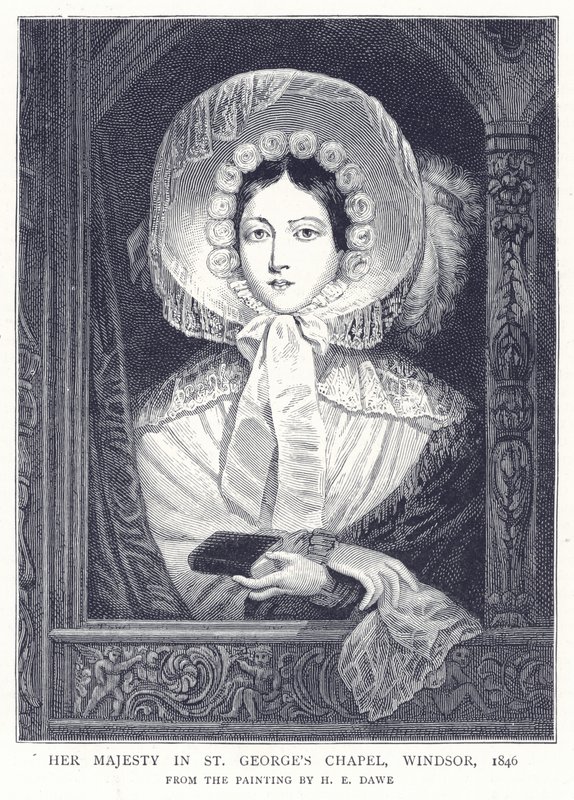 Ihre Majestät in der St. Georgs Kapelle, Windsor, 1846 von English School