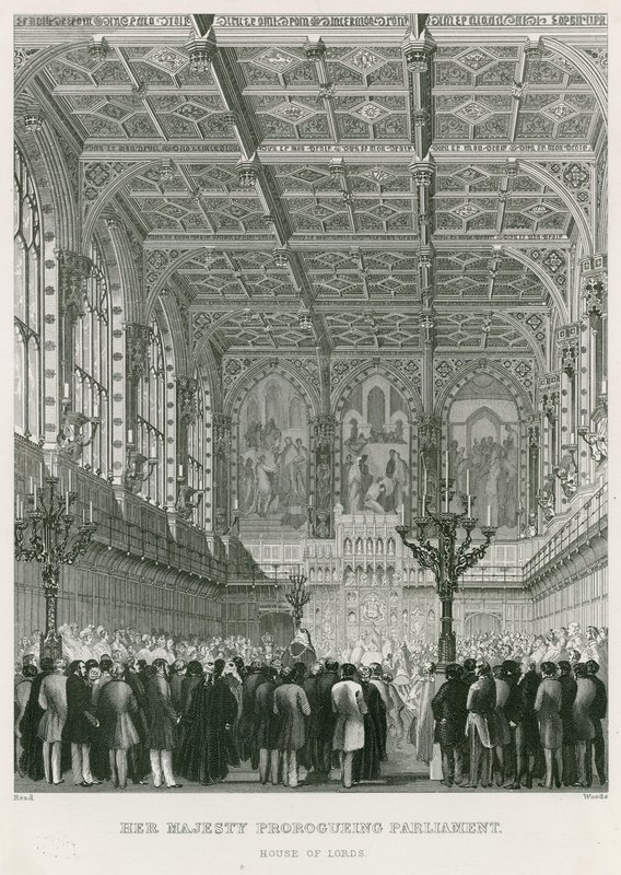 Ihre Majestät prorogiert das Parlament, das House of Lords von English School