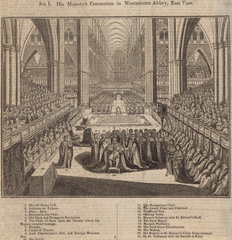 Die Krönung Seiner Majestät in der Westminster Abbey, Ostansicht von English School