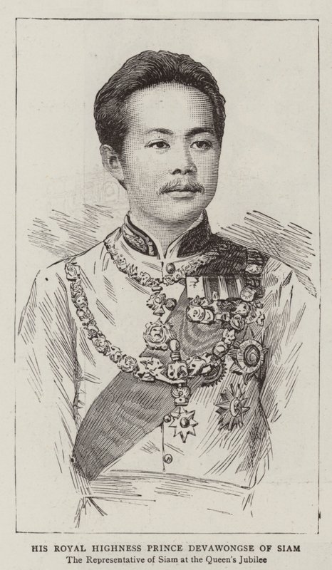 Seine Königliche Hoheit Prinz Devawongse von Siam (Gravur) von English School