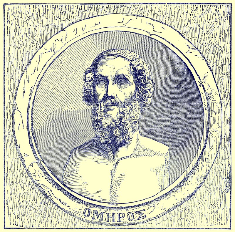 Homer, Illustration aus Die Illustrierte Geschichte der Welt, veröffentlicht um 1880 von English School