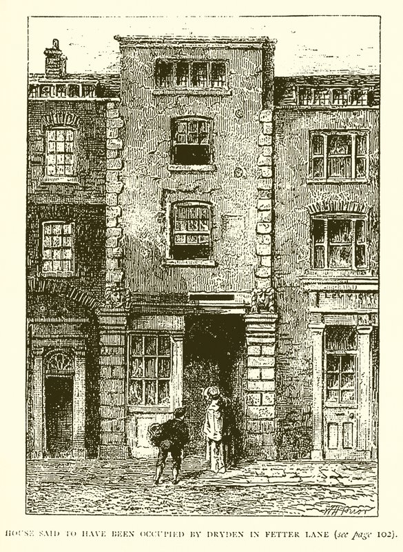 Haus, das angeblich von Dryden in der Fetter Lane bewohnt wurde von English School