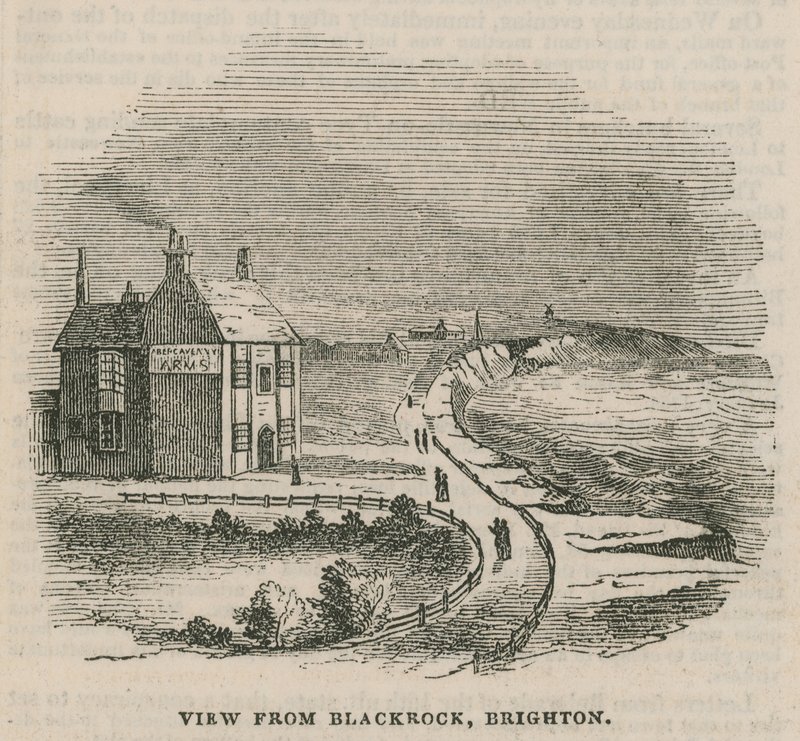 Illustration, die den Erdrutsch in Brighton darstellt von English School