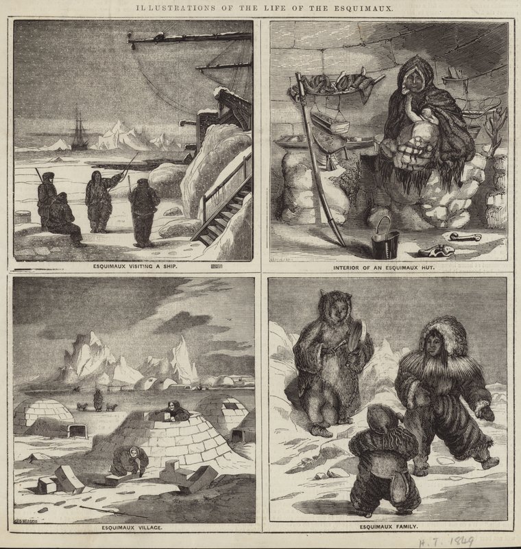 Illustrationen des Lebens der Eskimos von English School