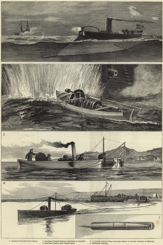 Illustrationen des Torpedokriegs von English School