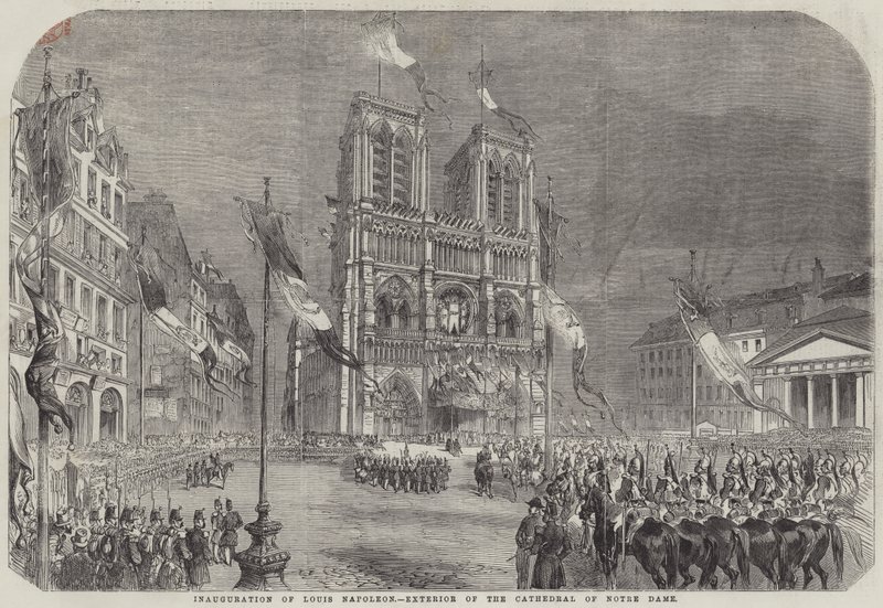 Einweihung von Louis Napoleon, Außenansicht der Kathedrale Notre Dame von English School