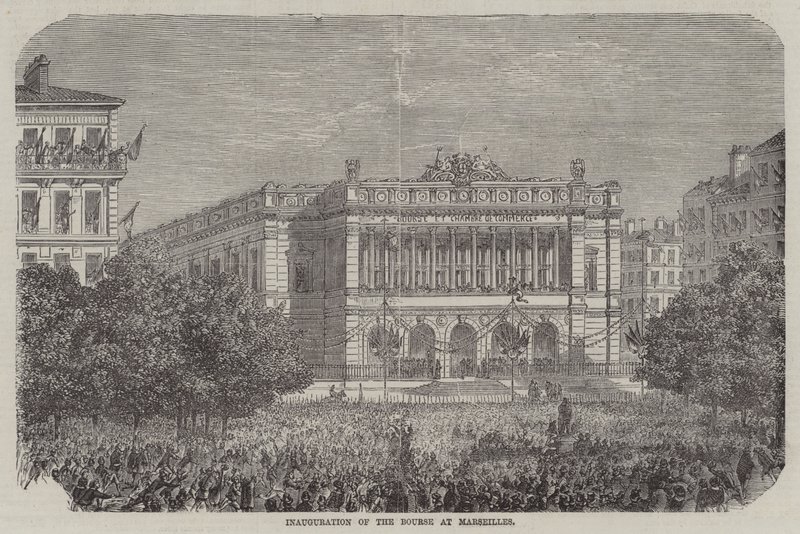 Einweihung der Börse in Marseille (Gravur) von English School
