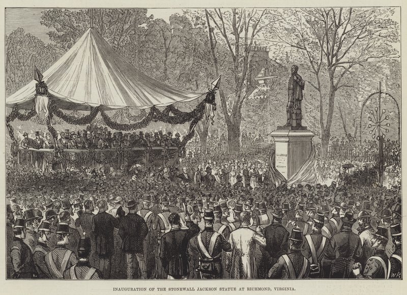 Einweihung der Stonewall Jackson Statue in Richmond, Virginia (Stich) von English School